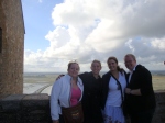 The four ISU students looking especially wind-blown at Mont Saint-Michel